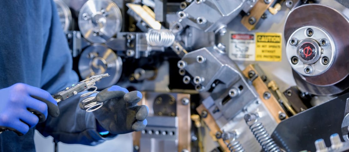 Factory workers in auto components plant