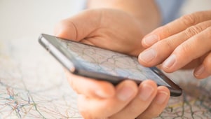 Man looks at map