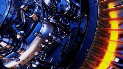 Engineers inspecting a turbine