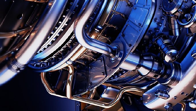 Engineers inspecting a turbine