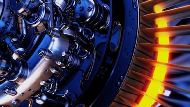 Engineers inspecting a turbine