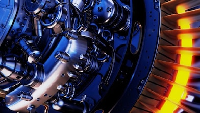 Engineers inspecting a turbine