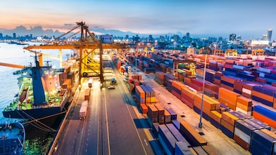 Shipping port containers