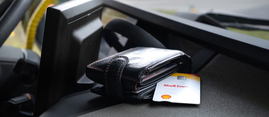 Shell card in wallet