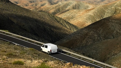 Fleet truck driving on a highway