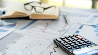 Budgeting with charts and a calculator