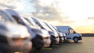 Fleet cars parked.