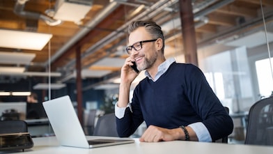 A man working in an office