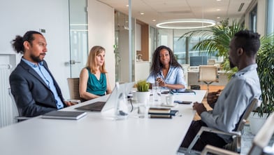 Fleet manager meeting with Account managers in boardroom