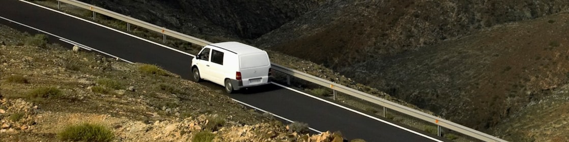 Fleet truck driving on a highway