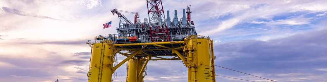 An image of Vito, Shell’s 13th deep-water development within the Gulf of Mexico on the water