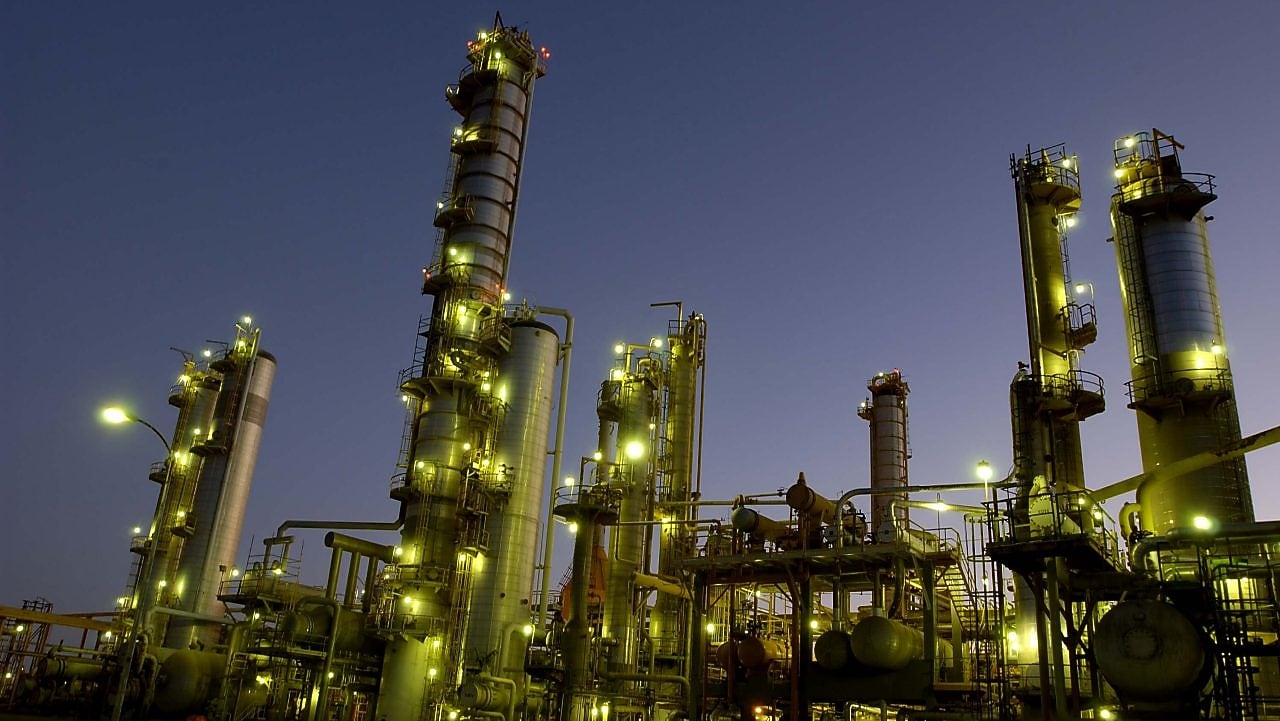 Refinery at dusk