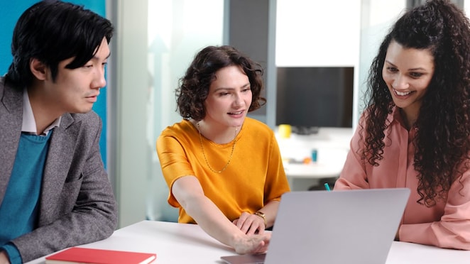 Employees in a meeting