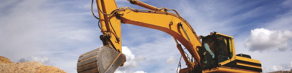 Bulldozer digging road
