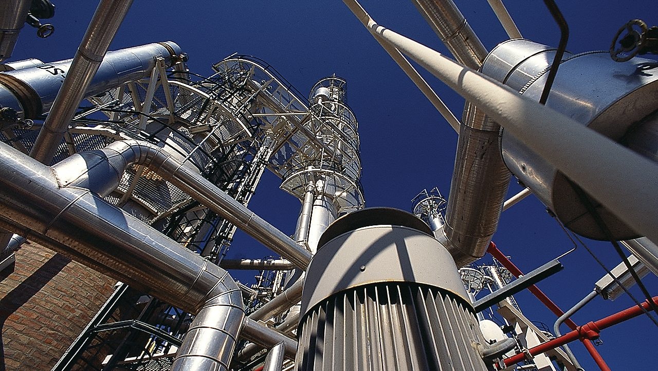 Refinery in the blue sky