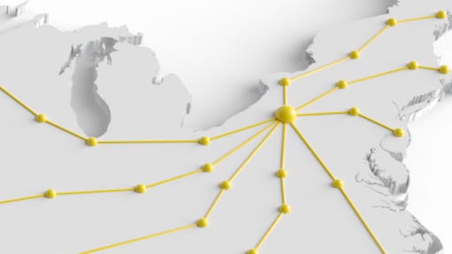 Supply Reliability Shot of Plant Location over US Map