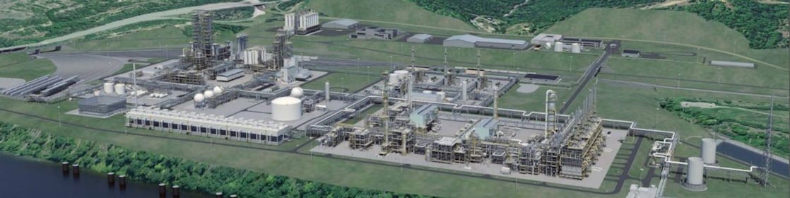 Digital rendering of Shell Polymer's polyethylene plant in Monaca, PA.
