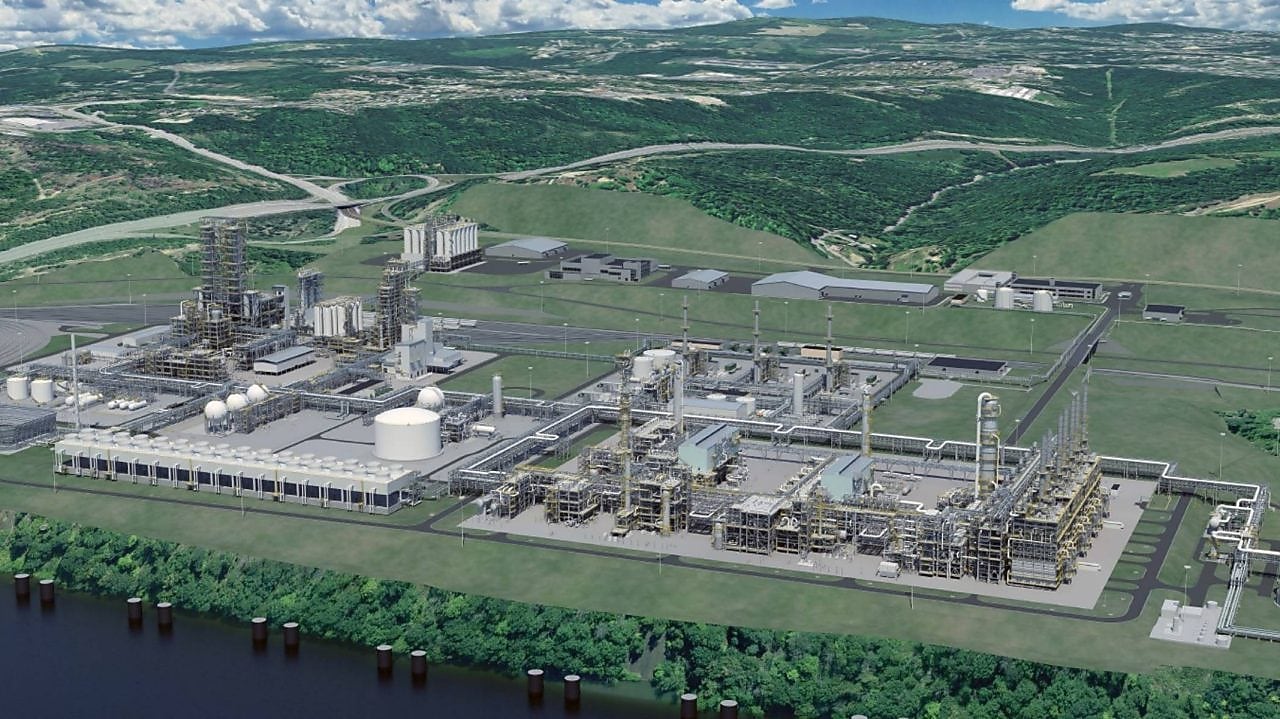 Digital rendering of Shell Polymer's polyethylene plant in Monaca, PA.
