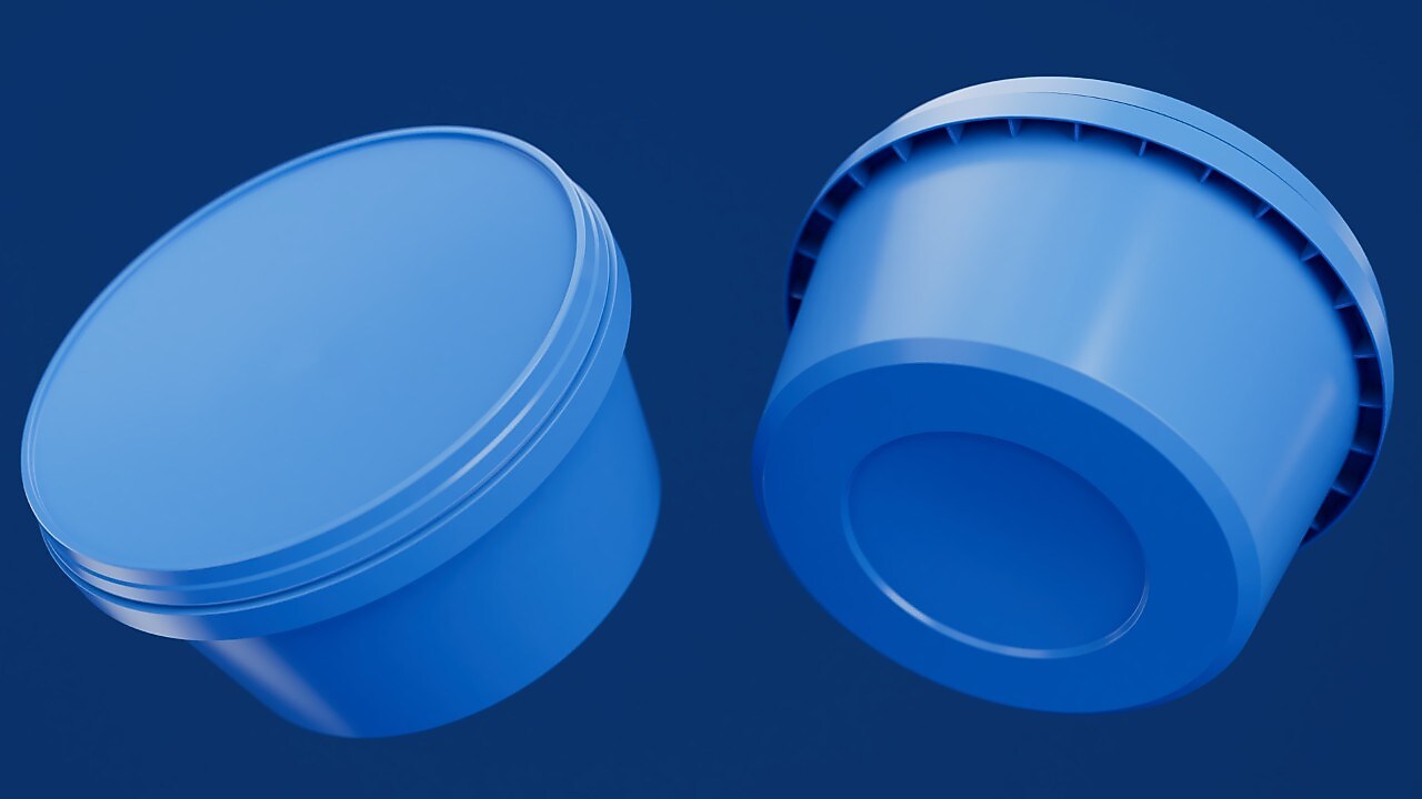 3D depiction of pails 