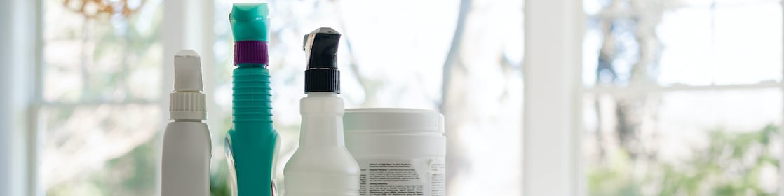 Plastic containers for household chemicals