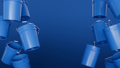 3D depiction of plastic storage containers
