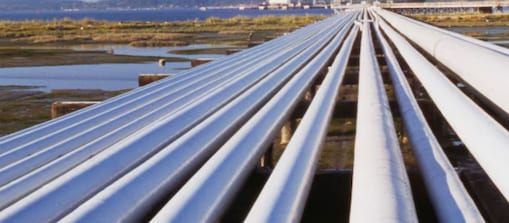 Large pipes in field
