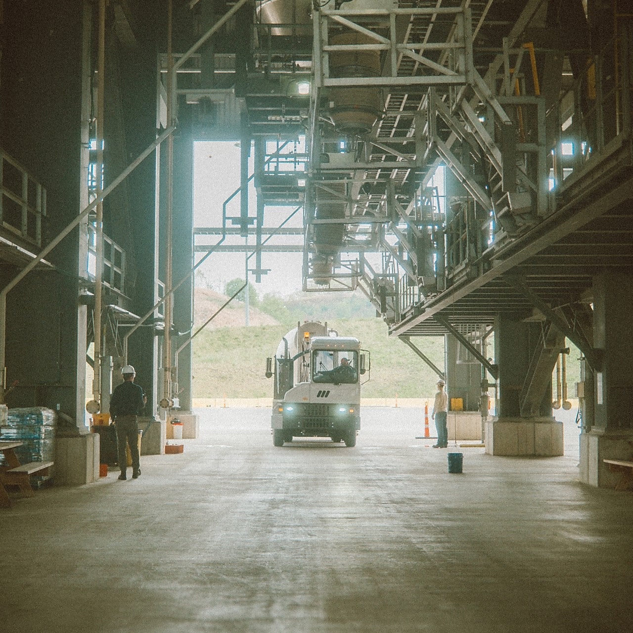 Plastic film machinery at the plant