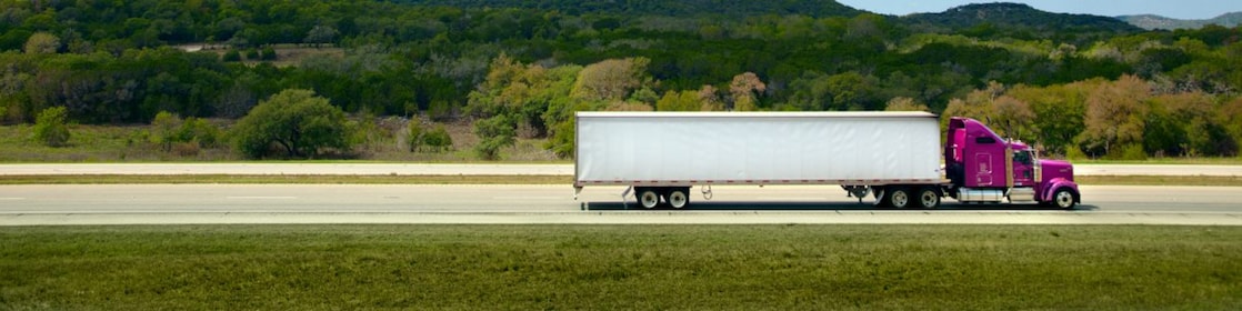Supply truck on road