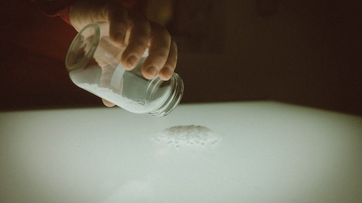 Beaker containing pink liquid 