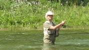 Kim fly fishing