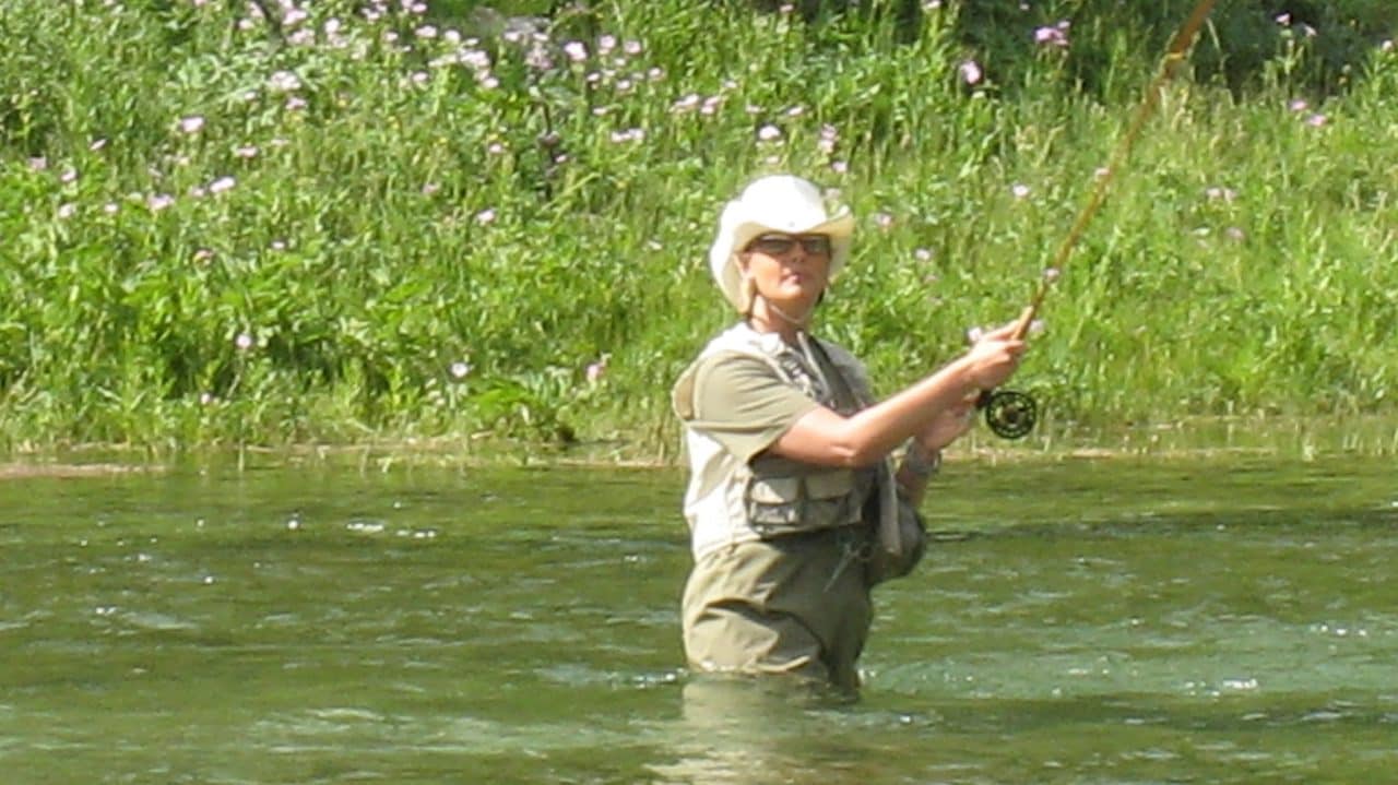 Kim fly fishing