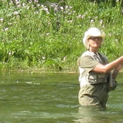 Kim fly fishing