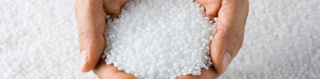 Polyethylene resin in hand