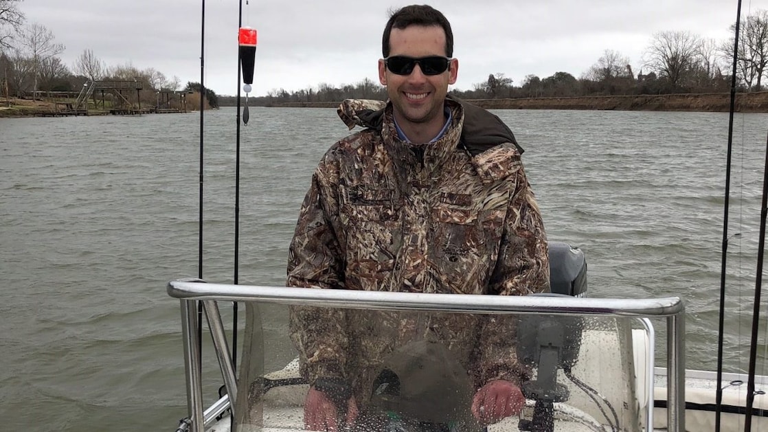 Vincent Kubeczka on boat