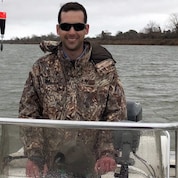 Vincent Kubeczka on boat