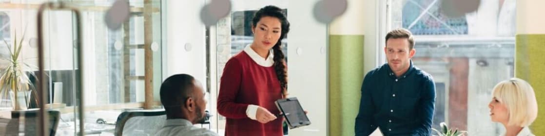 Workers gathered to discuss their current polymer supplier