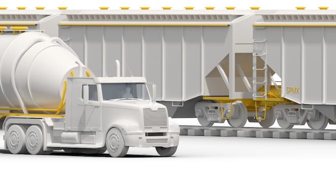 Truck and Rail at Shell Polymers SIT Yard