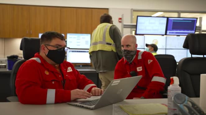Operators preparing for start up of the water treatment facility