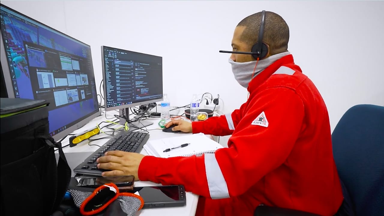 Central Maintenance Manager, Kenric Taylor, at a workspace in the newly-constructed building