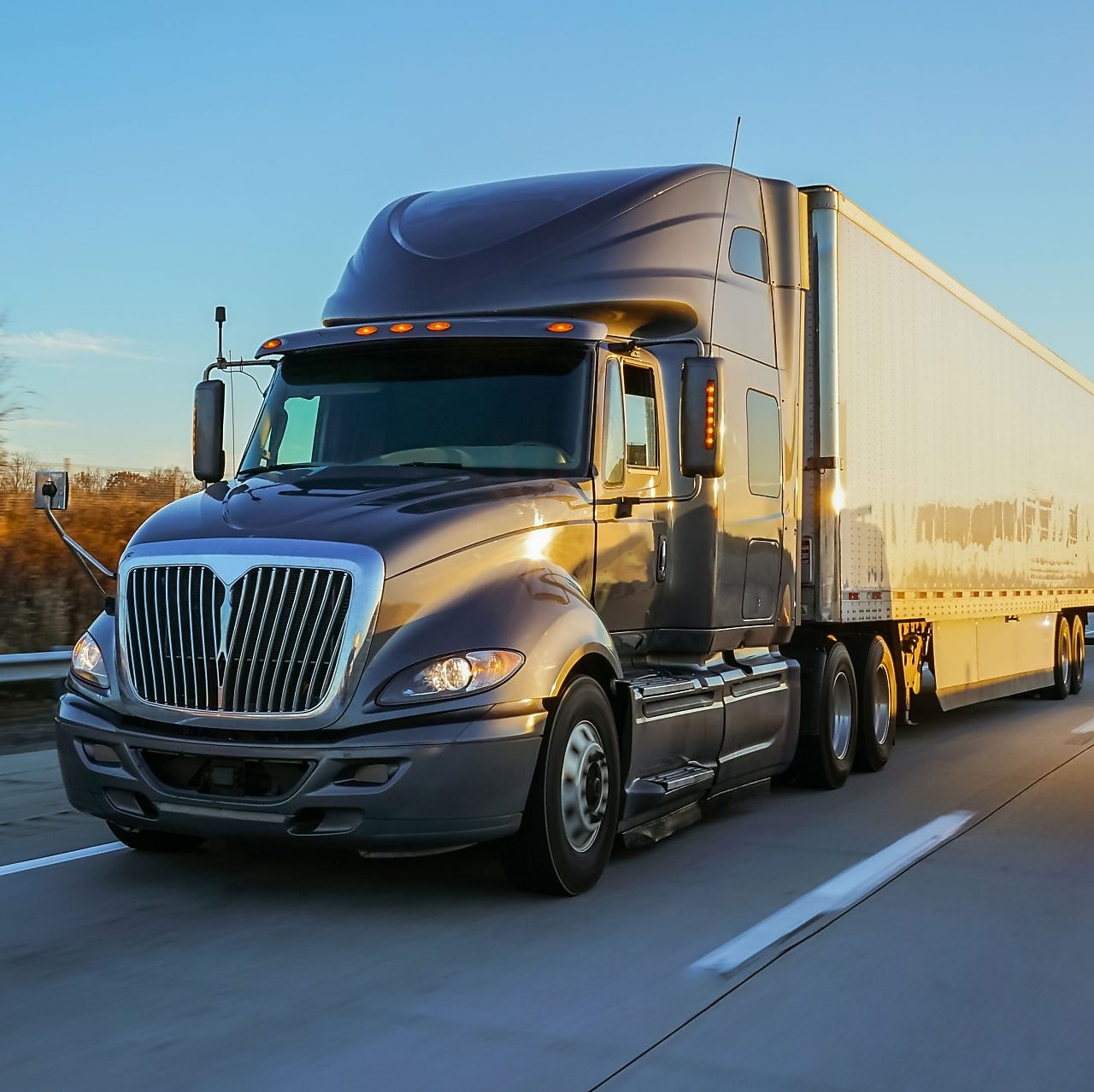 polyethylene supply truck on road