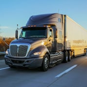 polyethylene supply truck on road
