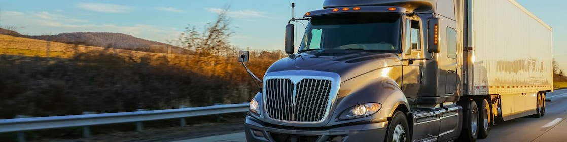 polyethylene supply truck on road