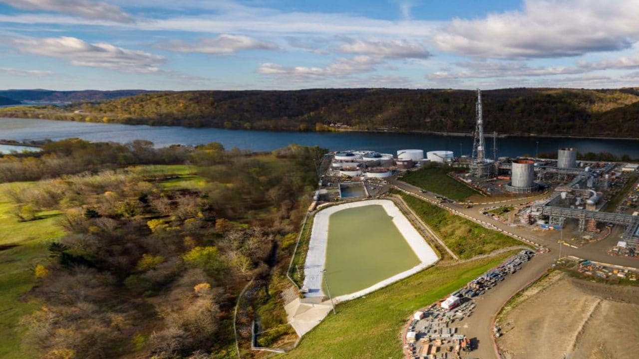 The plant’s water treatment facility will return water back to the source with improved quality.