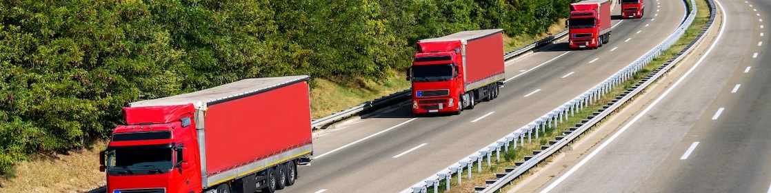 Trucks on road