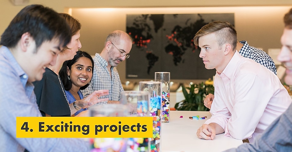 Reason number four – exciting projects. Shell TechWorks team and Julie Ferland in a brainstorming activity.