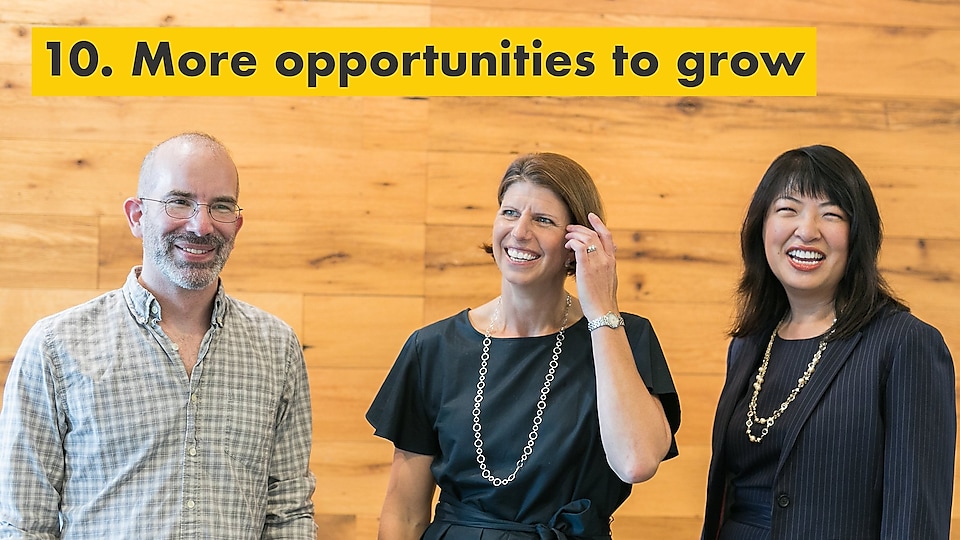 Reason number ten – more opportunities to grow. Julie Ferland and two other Shell TechWorks team members. 