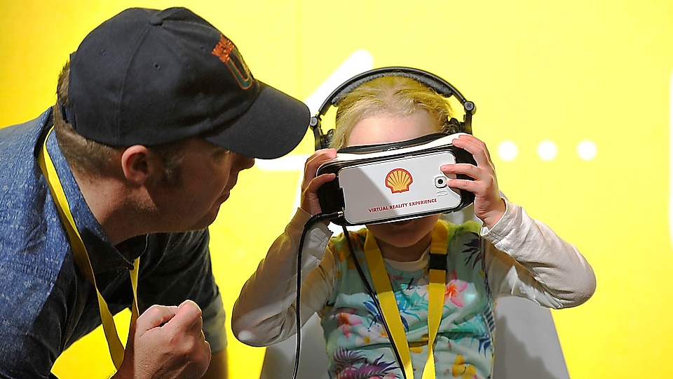 Children interact with exhibits in the Future Energy Zone during Make the Future London 2016 at the Queen Elizabeth Olympic Park, Saturday, July 2, 2016 in London, UK.