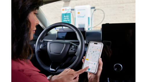 Women checking her vehicle charging status