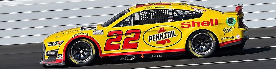 The No. 22 Shell-Pennzoil Ford Mustang NEXT Gen race car driven by Team Penske driver and NASCAR Champion, Joey Logano