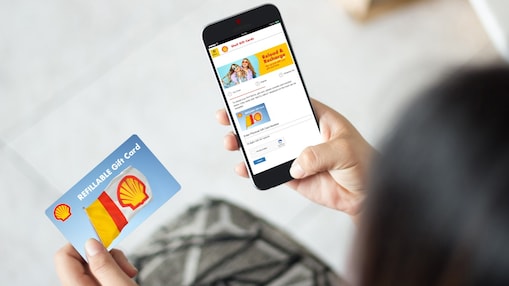 At Shell Gift Card website on phone reloading card